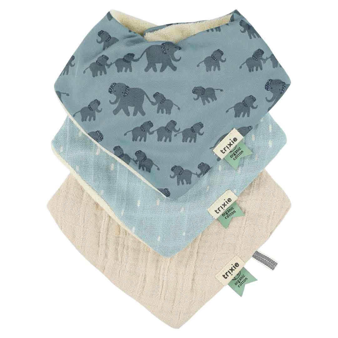 Bandana Lätzchen 3-pack mix - Enchanting Elephant